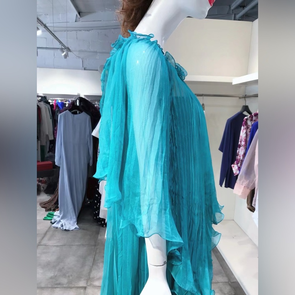 US 4 ALBERTA FERRETTI Romantic Blue Maxi Dress NWT - Picture 3 of 10